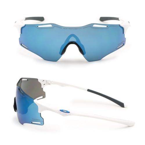 Oakley OO9512D CYBR Zero Rectangular Sunglasses, Polished White/Prizm Sapphire, 39 mm2