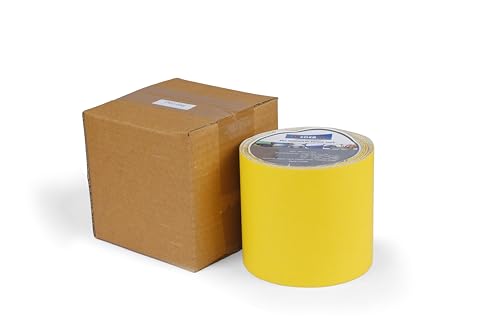 Image of Tarpaulin PVC Repair Tape 5m 100% Waterproof, UV-Resistant & Heavy Duty Duct Tape for Truck Covers Tarpaulins, Tents, PVC and others application 9.5cm x 5m Roll per Pack (Yellow)