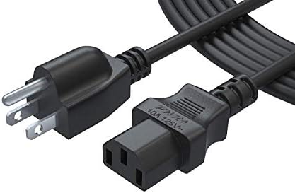 12 Ft Long TV Power Cord Monitor Cable for Samsung Dell Viewsonic Sony Vizio Dynex Lg AOC BenQ Toshiba Panasonic Philips LCD Plasma DLP LED 4K Screen Display Ps3 Xbox Epson Printer AC Plug 3 Prong