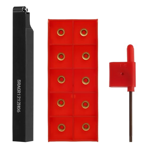 Portaherramientas para torno SRACR1212H06 con 10 insertos de carburo