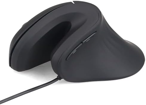 HXMJ- Ergonomic Vertical Mouse Wired,USB Optical Mice,Silent Click,Right Handed-Black