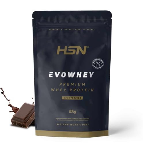 HSN Evowhey Protein Sin Edulcorantes | Chocolate 2Kg = 67 Tomas por Envase Concentrado de Proteína de Suero | 100% Whey Protein Concentrate | No GMO, Vegetariano, Sin Gluten ni Soja