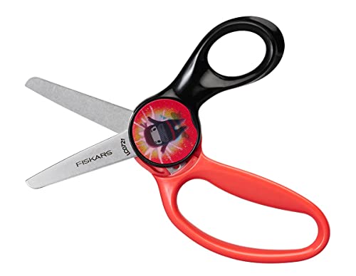 Fiskars Ciseaux pour Enfants avec image de Ninja, A partir de 6 ans, Longueur : 13 cm, Pour droitiers et gauchers, Lame en métal/Manches en plastique, Noir/Rouge, Magic Morph, 1064075 Cover