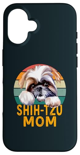 Shih Tzu Dog Mom, rétro, Vintage, drôle, pour Les Amoureux des Chiens Coque pour iPhone 16