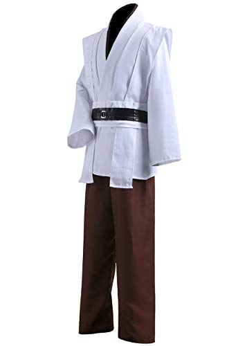 ALIZIWAY Unisex Tunic Jedi Costume OBI Wan Kenobi Halloween Cosplay Hooded Robe Cloak for Adults Y056XL - Thumbnail 5