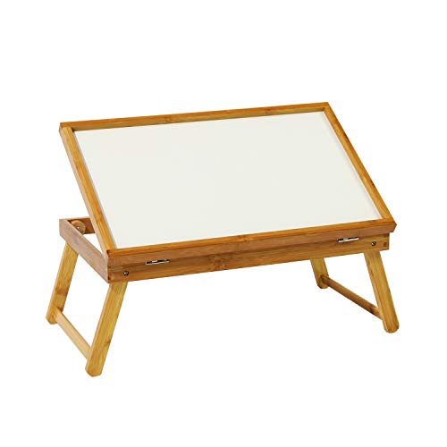 SogesHome Bandeja de Cama de bambú Bandeja de Servicio con Patas Plegables Portátil Mesa de Soporte Portátil portátil Escritorio KS-HSJ-08-SH