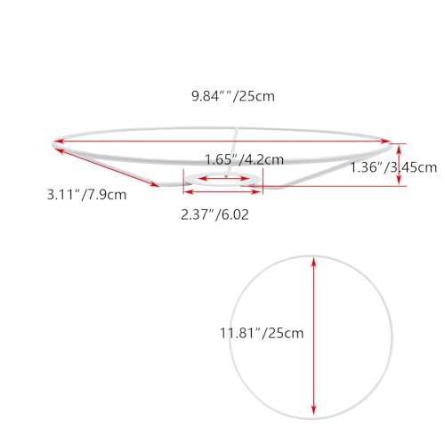 Image of KUMGROT 9.84 Inch Iron Drum Lamp Shade Ring Frame, 3 Set White DIY Lampshade Holder with Harp Fitter, Metal Wire Frame for Table Floor Pendant Lamp, Ideal for Bedroom Living Room Home Decor