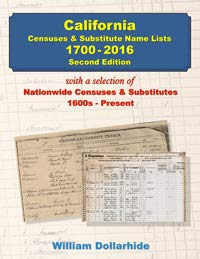 Perfect Paperback California Censuses & Substitute Name Lists, 1700 – 2016, Second Edition Book