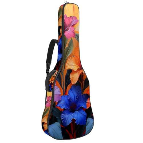 Sac pour guitare acoustique antichoc housse fleurs arc-en-ciel 42 pouces