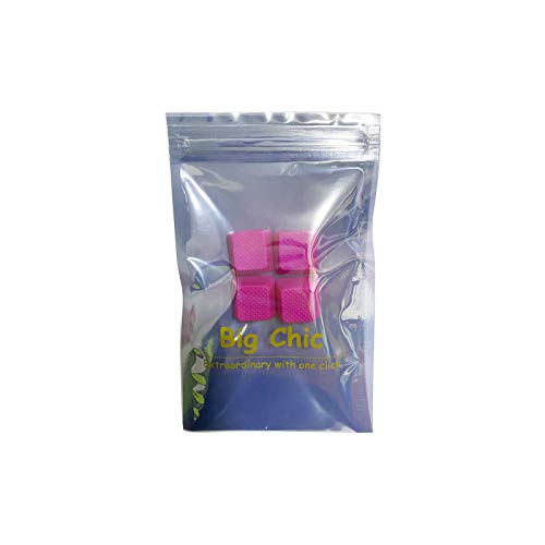 Big Chic Blank TPR Rubber Gaming Keycaps 4 Keys Set 1u for Cherry MX Mechanical Keyboards Compatible OEM (R4, Neon Pink)