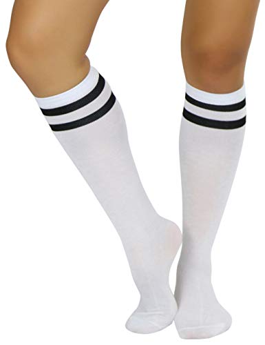 Image of ToBeInStyle Women's Knee High Socks with Striped Top
