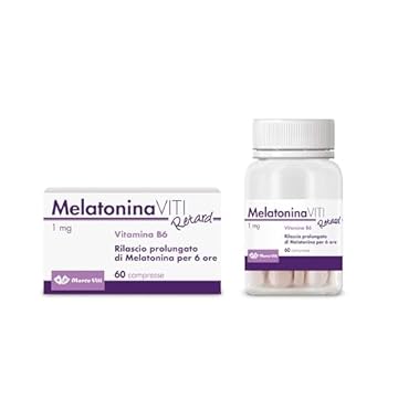 Melatonina Viti Retard - Integratore per il Sonno, Confezione da 60 Compresse, con Melatonina e Vitamina B6, Migliora la Qualità del Sonno
