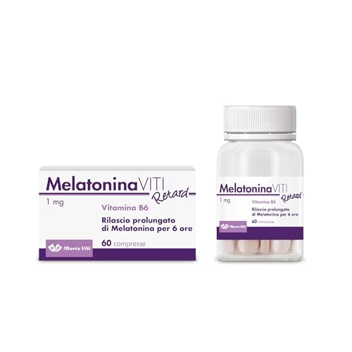 Immagine prodotto: Melatonina Viti Retard - Integratore per il Sonno, Confezione da 60 Compresse, con Melatonina e Vitamina B6, Migliora la Qualità del Sonno
