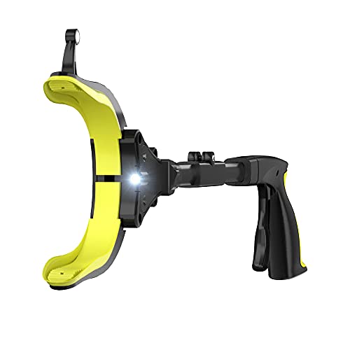 22-inch Rotatable Reacher Grabber Pickup Tool with Light, Foldable Trash Picker Grabber for Kids, Grab Tool with Rubber Handle for Elderly, Claw Grabber Tool with Magnetic Hook and Anti-Slip Jaw