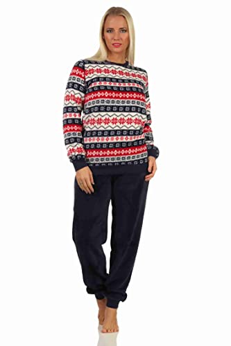 Fantástico pijama para mujer de manga larga en aspecto noruego de forro polar coral – 202 201 267 959, rojo, 36-38