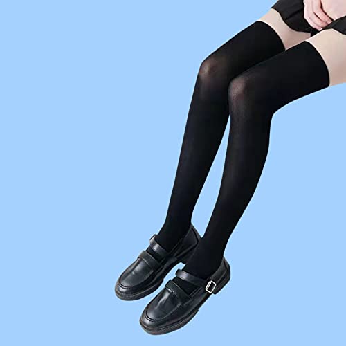 Children's Socks Stockings Calf Socks Summer Thin Style Over The Knee Socks Cute High Tube Socks Girls Mid Tube Socks Boys Cotton No Show Socks (Black, 6-12 Years)4