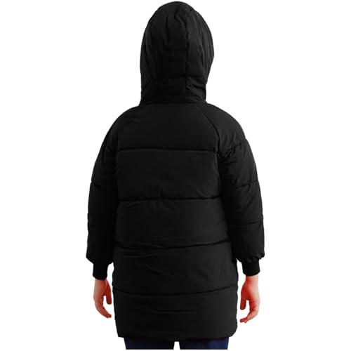 Loyan Toddler Boys Girls Thick Padded Coats Lightweight Winter Outerwear Hooded Puffer Jackets Black 7-8 Years2