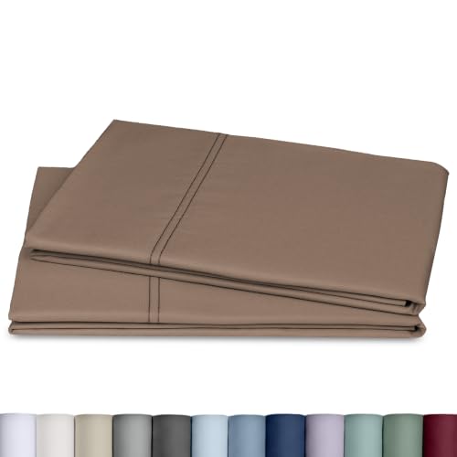 Image of California Design Den 800 Thread Count 2-Pack King Pillow Cases, Mocha