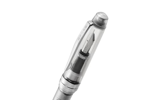 Image of Cross Bailey Light Translucent Clear Resin Fountain Pen - Extra-Fine Nib, Bright Chrome Internal Mechanism, Chrome-Plated Accents