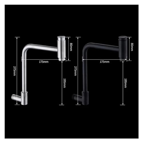 Évier d'eau froide robinet noir mural cuisine balcon extérieur 360