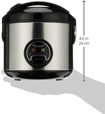 Toyomi RC 708SS Rice Cooker with dimensions labeled