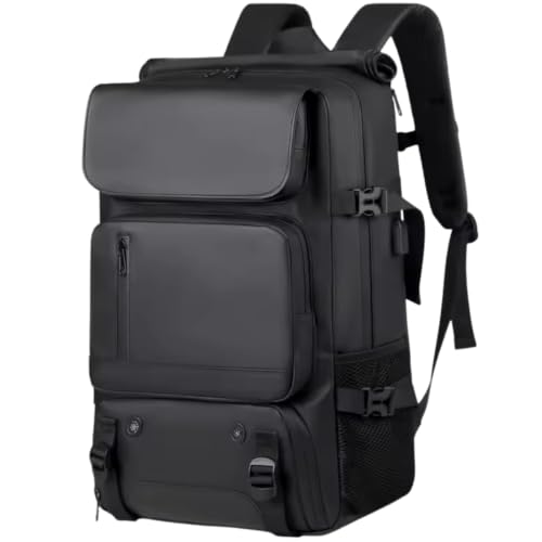 Mochila Masculina Viagem Notebook 15.6'' Executiva Impermeável Cabo USB Reforçada com Alça Transversal Suporte para Malas Porta Garrafa