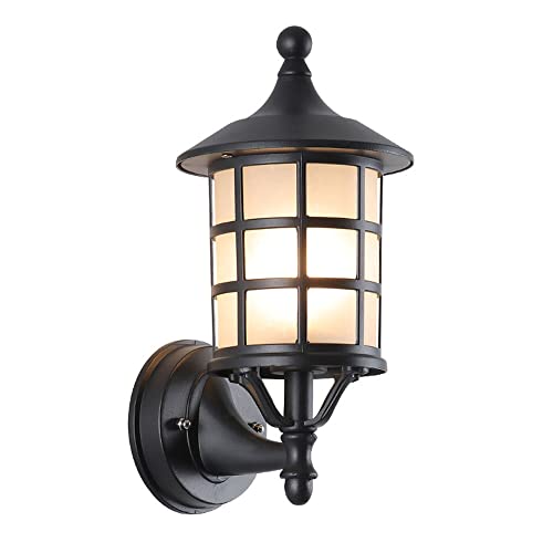 CHUNGYANG Aplique de pared impermeable estilo europeo retro E27 montado en la pared iluminación al aire libre accesorio de pared para jardín de calle, farol de pared para porche