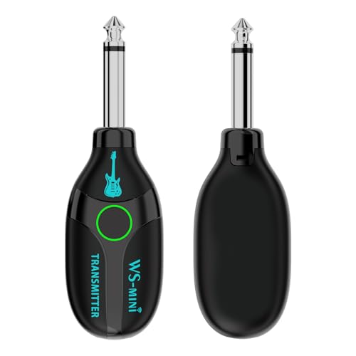 Sistema inalámbrico para guitarra 2.4G 48K/16bit transmisión en tiempo real con batería recargable y 4 canales con luces indicadoras coloridas miniatura 1
