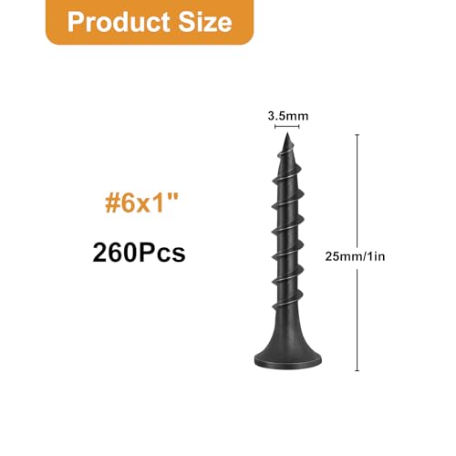 Vgbuy VG30702 260Pcs #6 × 1 Inch Drywall Screws thumb #1