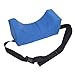 ChengyuWei Head Positioner Pillow, Wheelchair Headrest with Adjustable Straps, Blue PU Leather Neck Support Pillow for Bedridden Patients, Breathable Comfortable Head Stabilizer for