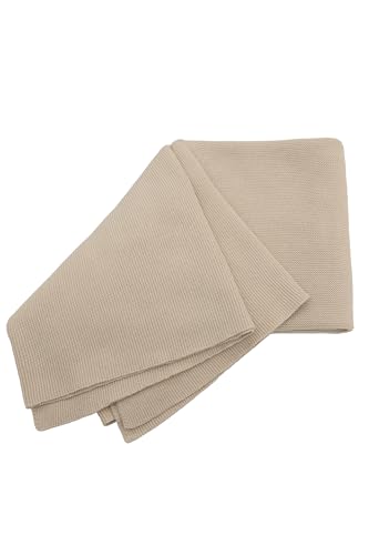 Image of Lilax Cotton Knit Receiving Blanket, Warm Cozy Swaddle Cuddle Stroller Crib Blanket for Newborns Infants & Toddlers 33.5 inch x 31.5 inch, Beige