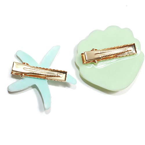 Set de Pinzas para Cabello con Estrella de Mar Verde miniatura 2
