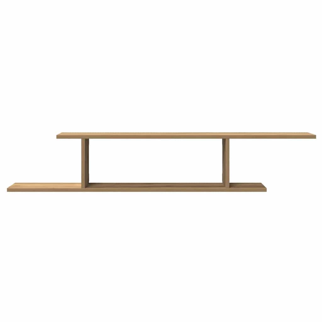 TV-Wandregal Artisan-Eiche 125x18x23 cm Schweberegal Holzwerkstoff Hängeregal für Wohnzimmer TV Board hängend Wandboard für DVD-Player Konsolen Zubehör Belastbar bis 40kg