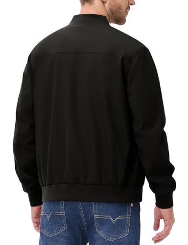 Image of TBMPOY Mens Lightweight Jackets Light Windbreaker Full Zip Casual Work Jacket Golf Business Fall Track Coat with Pockets