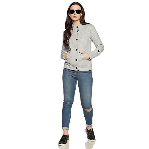 Image of PINACOLADA Women's Pink Puffer Regular Fit Bomber Jacket For Winter Wear | Standing Collar | Full Sleeve | Buttoned | Casual Jacket For Woman & Girl | Western Stylish Jacket For Women