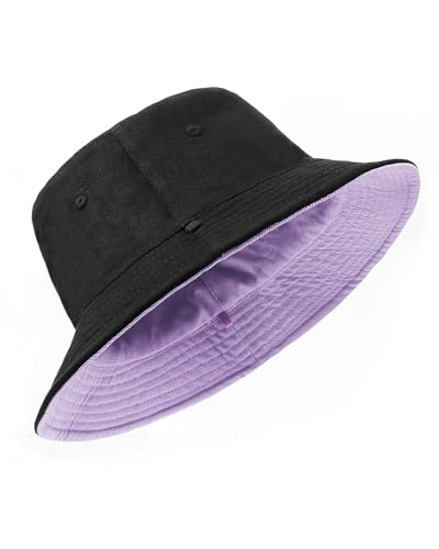 Image of XXL Oversize Bucket Hat Reversible, XL L M S Fisherman Sun Cap With Chin Strap, Travel Beach Outdoor Hat For Men Women