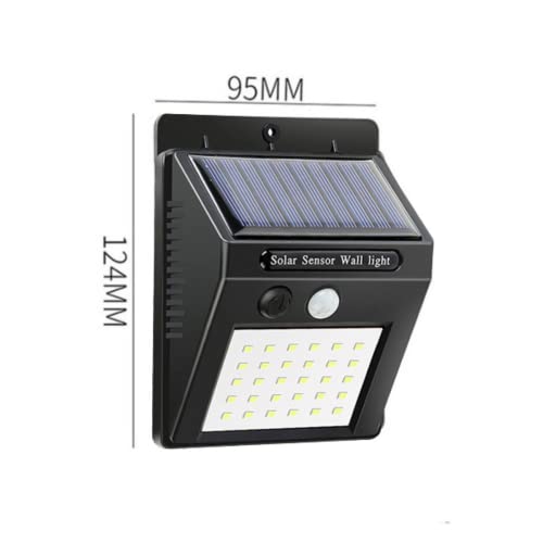 Lâmpada Luminária Solar Led de Parede com Sensor de Presença Energia do Sol Econômica 30 Leds Ilumin