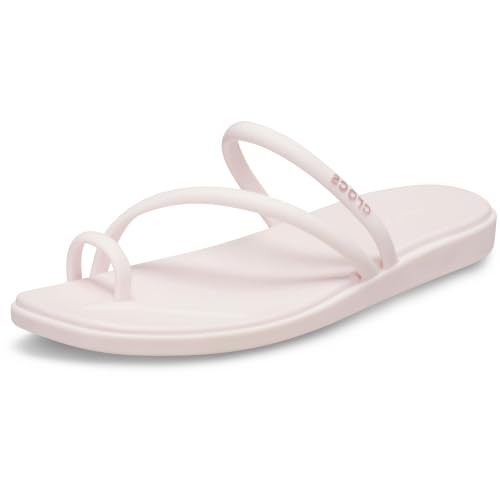 Image of Crocs Women's Miami Toe Loop Sandals | Square Toe Flat | Flexible Straps | Croslite Foam Footbed