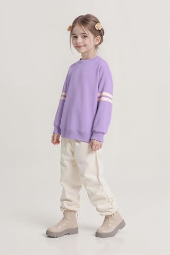 Image of SELINK Girls Big Kids Long Sleeve Striped Color Block Pocket Tees | Casual Loose Fit With Side Pockets,Soft Stretch Polyester Blend For Big Girls Daily&Back To School Wear
