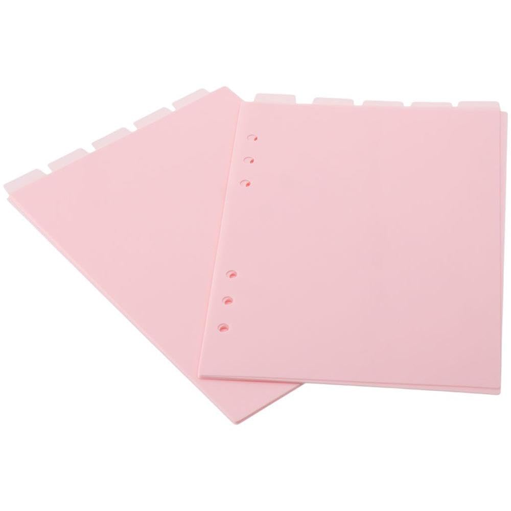 Risedot Divider Set A5 10 Sheets 6-Ring Page Binder 6 Holes 5-Tab Dividers Sheet Office, Light Pink - Image 3