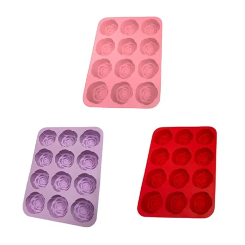 Molde de silicona para flores rosas, 12 cavidades miniatura 6