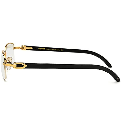 Image of HEPIDEM 100% Really Buffalo Horn Handmade Sun Glasses Square Rimless Luxury BUffs Sunglasses 0816