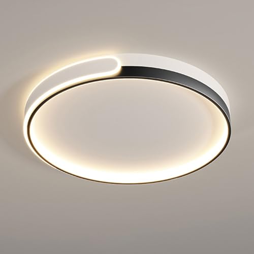 AWEITG Lámpara de techo empotrada redonda moderna regulable elegante iluminación interior de acrílico for dormitorios, pasillos y más(D:50cm)