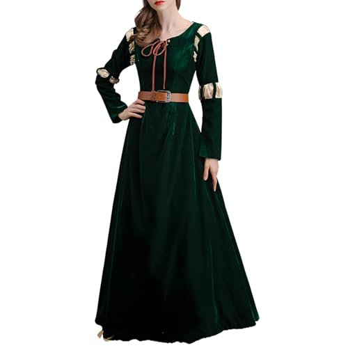 COSDREAMER Costumes médiévaux femmes Renaissance cosplay dress Halloween Costumes Renaissance (S, Vert)