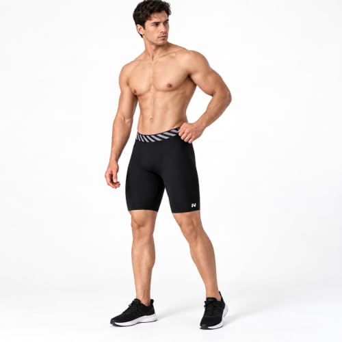 Image of NINQ Mens 2 Pack Polyester Yoga Short Men Summer Running Gym Sports Shorts with Pockets Shorts for Men (in, Alpha, 2XL, Regular, BLACK2)