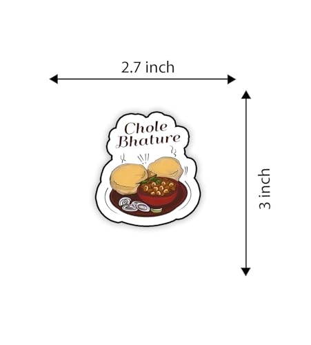 Image of Gift Me Bazar Chole Bhature Fridge Magnet | Food Magnet Sticker | Street Fast Food Stickers for Kitchen & Home Decor | Best Souvenir Gift