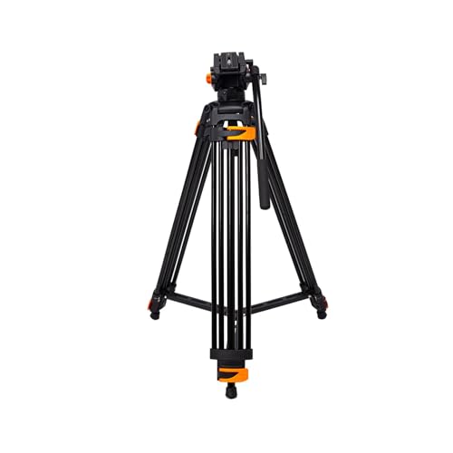 Image of DIGITEK (DPTR 605 VD) 183cm Heavy Duty Tripod with 2 Way Pan Head & Bubble Head, 6 Feet Max Height, 20kg Max Load, Rubberized Legs, Quick Release Head for Digital Video Cameras & GoPro Devices