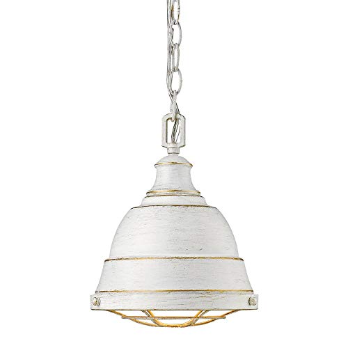 Buy 1 get 1 Golden Lighting 7312-S FW Bartlett Pendant, French White