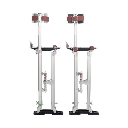 BIGREAT Silver Drywall Stilts 24-40 Inch Height Adjustable Lifts Aluminum Tool for Painting Finishing Pruning Branches Cleaning