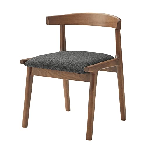 PaletteLife ダイニングチェア チェアー 椅子 イス おしゃれ 北欧 木製 木脚 ブラウン脚 完成品 布 ファブリック アームレス 引っ掛け ルンバブル 黒 ブラック